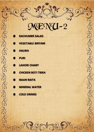 Mehndi Menu 2