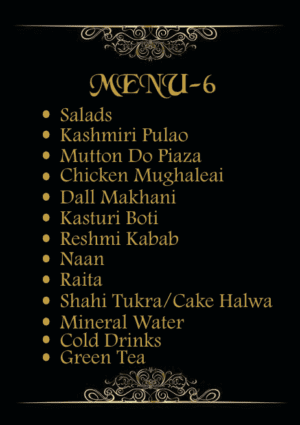 Cedar Menu 6